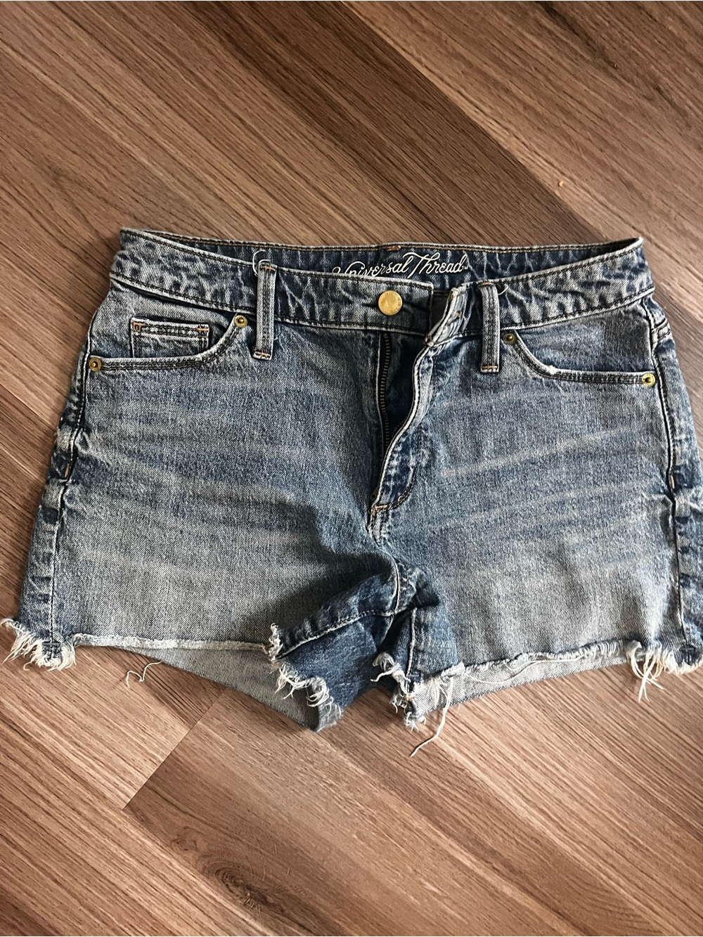 Universal Thread Women's Faded Blue Denim Cutoff Shorts